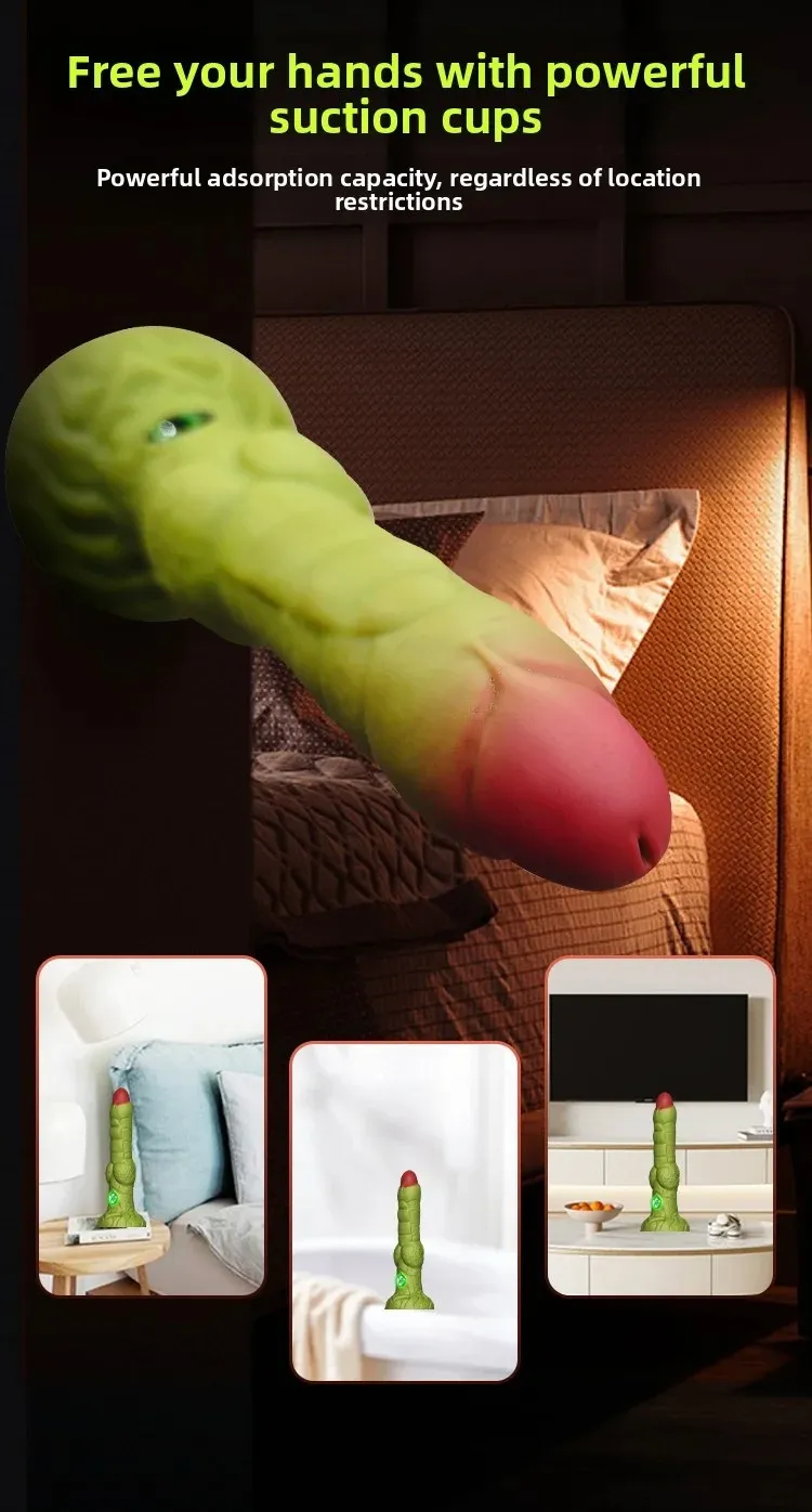ดิลโด้ตาแห่งจระเข้ พื้นผิวเกล็ด 3D ขยับ 7 ความถี่ สั่น 8 ความถี่
