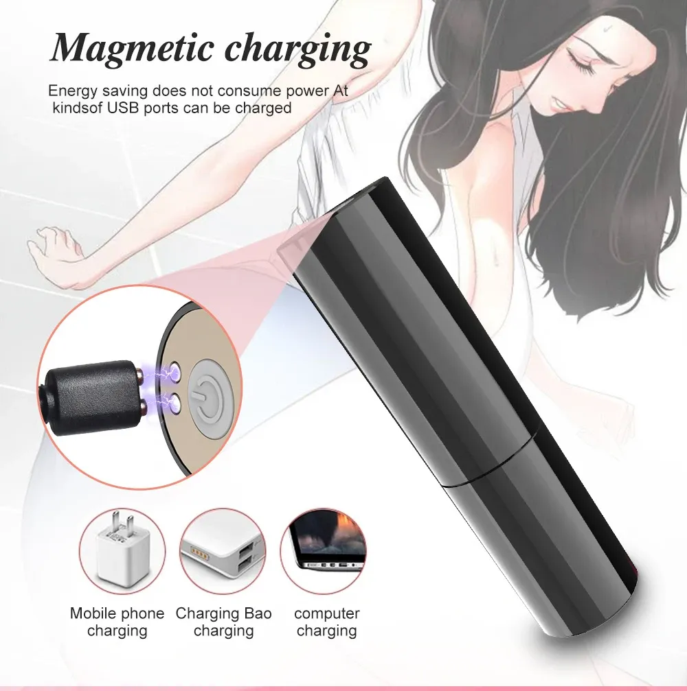 6 Modes Lipstick Shaped Clitoral Vibrator & Breast Toy
