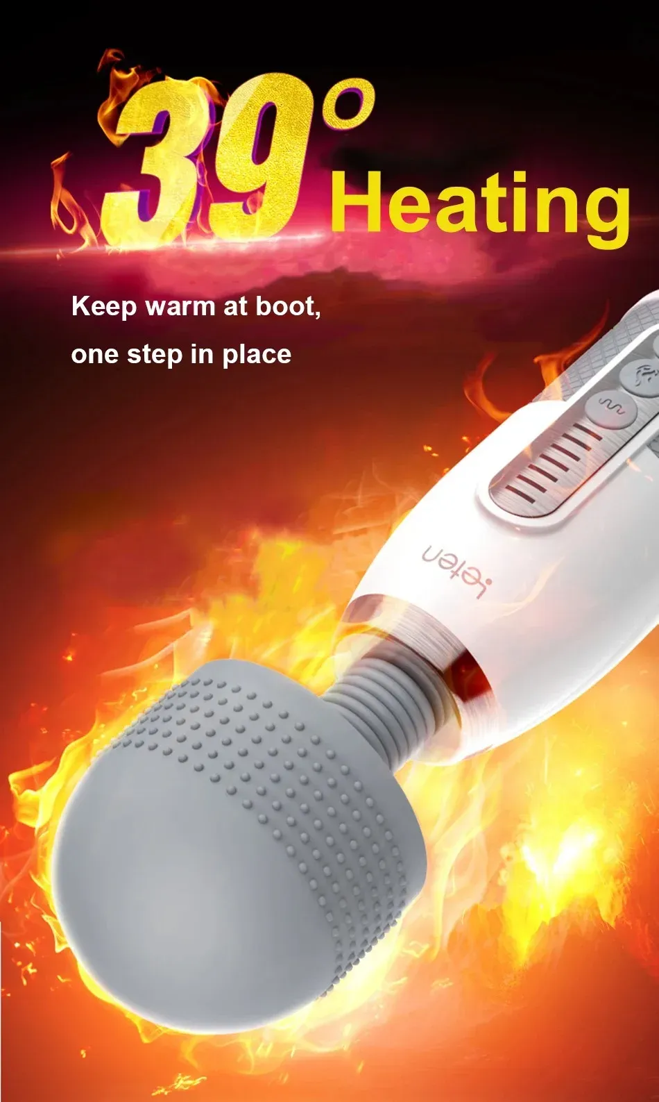 7 Speeds 10 Frequencies LED Display Heating AV Wand Vibrator