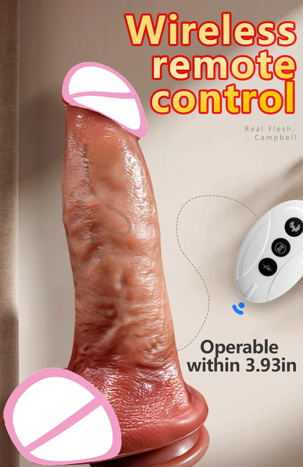 9 Modes Remote Control Heating & Thrusting Thickened Dildo