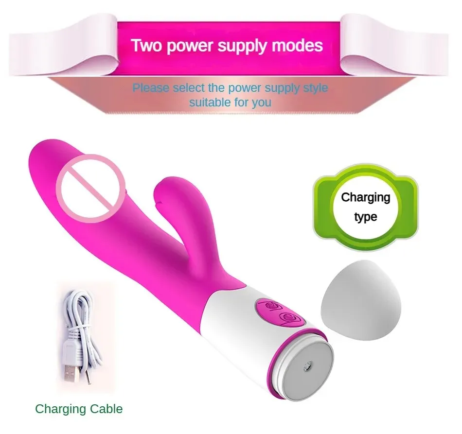Battery-Powered Glans Head Dual G-Spot & Clitoral Vibrator