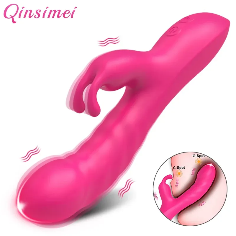 Dual 10-Frequency Rabbit Ear & Glans Shaped Dual Vibrator