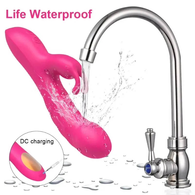 Dual 10-Frequency Rabbit Ear & Glans Shaped Dual Vibrator