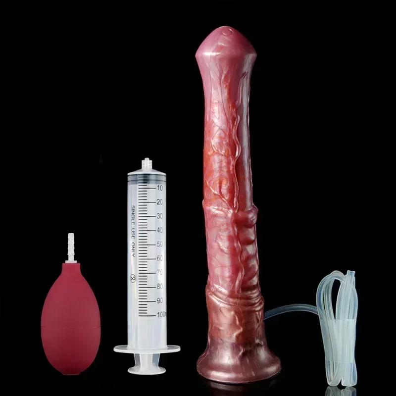 อวัยวะเพศม้า ซิลิโคนสองชั้นแบบเหลว ออกแบบเหมือนจริง สามารถหลั่งน้ำกามได้|YOCY