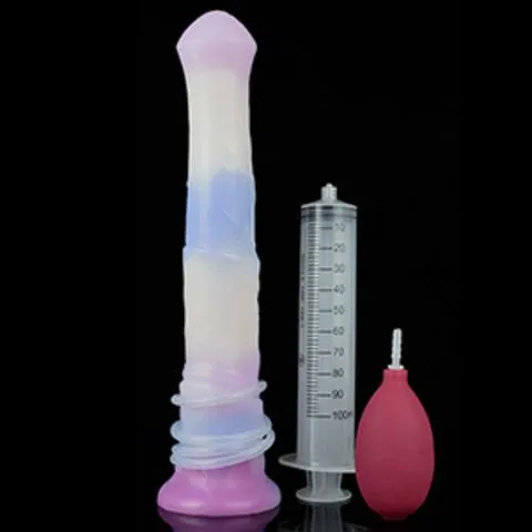 YOCY Ejaculatable Fantasy Transparent Gradient Horse Dildo