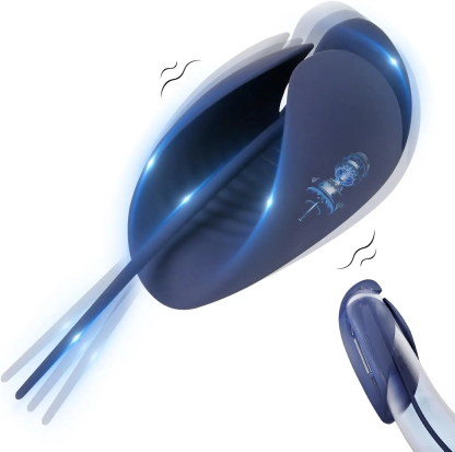 อุปกรณ์ฝึกอวัยวะเพศชาย มอเตอร์คู่ ระบบสั่น 10 ความถี่ การกระตุ้นสองระดับ ออกแบบแบบครึ่งห่อหุ้ม-sextoyfunny