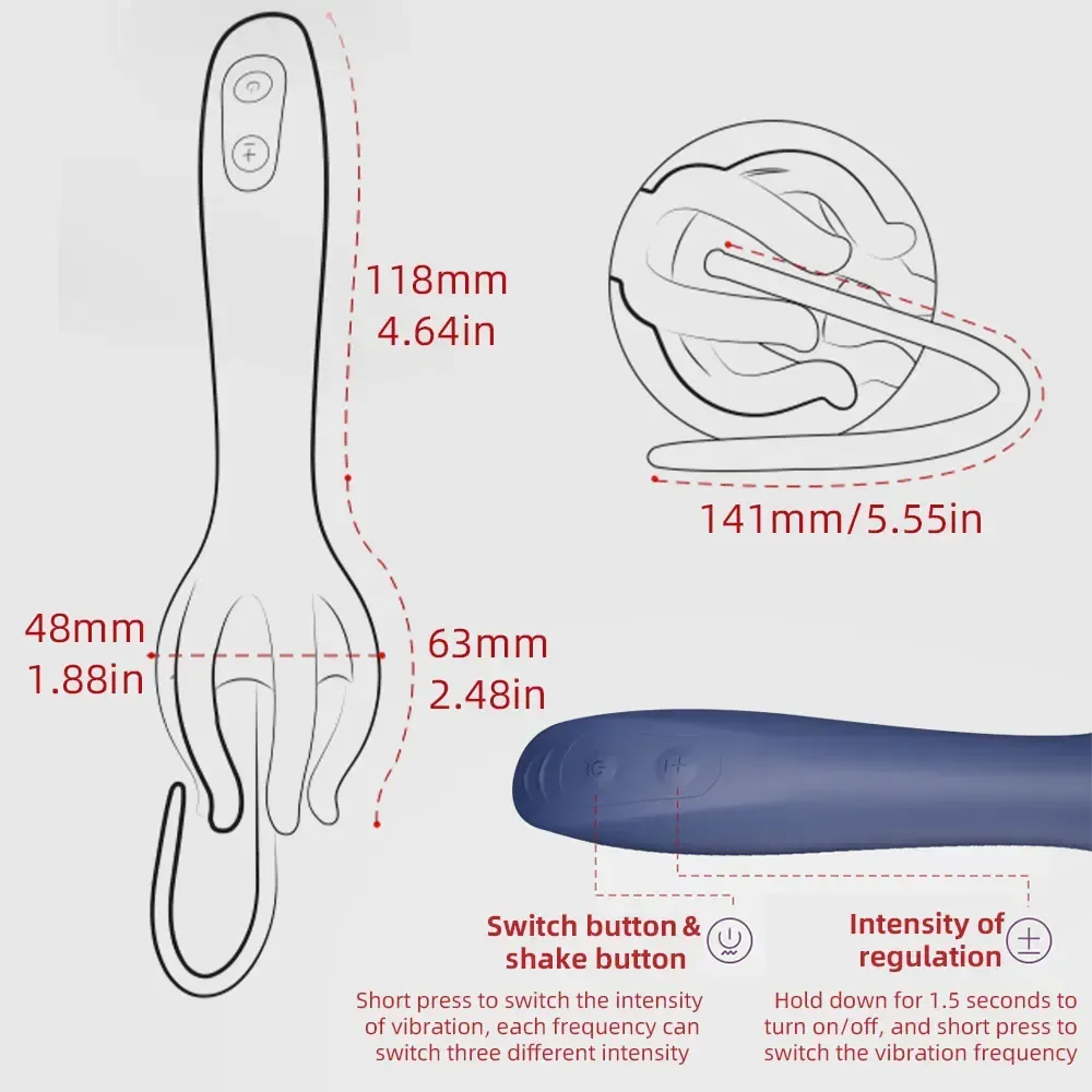 10 Frequencies Octopus Shaped Penis Trainer & Urethral Sound
