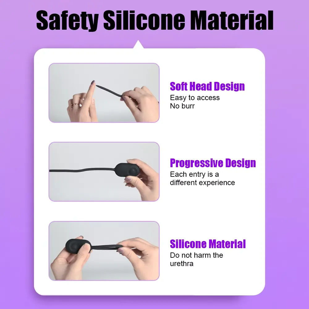 10 Frequencies One-Button Control Silicone Urethral Sound