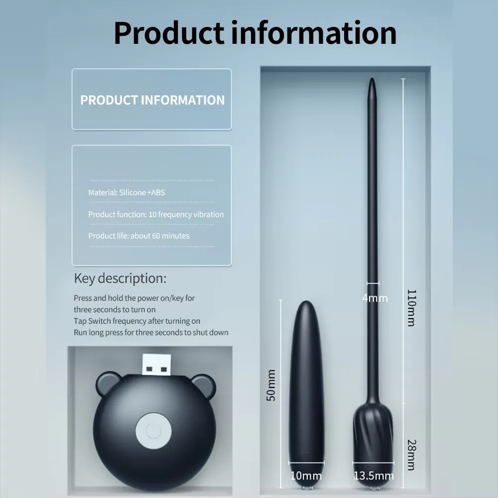 Wireless Remote Control 10 Frequencies Urethral Sound