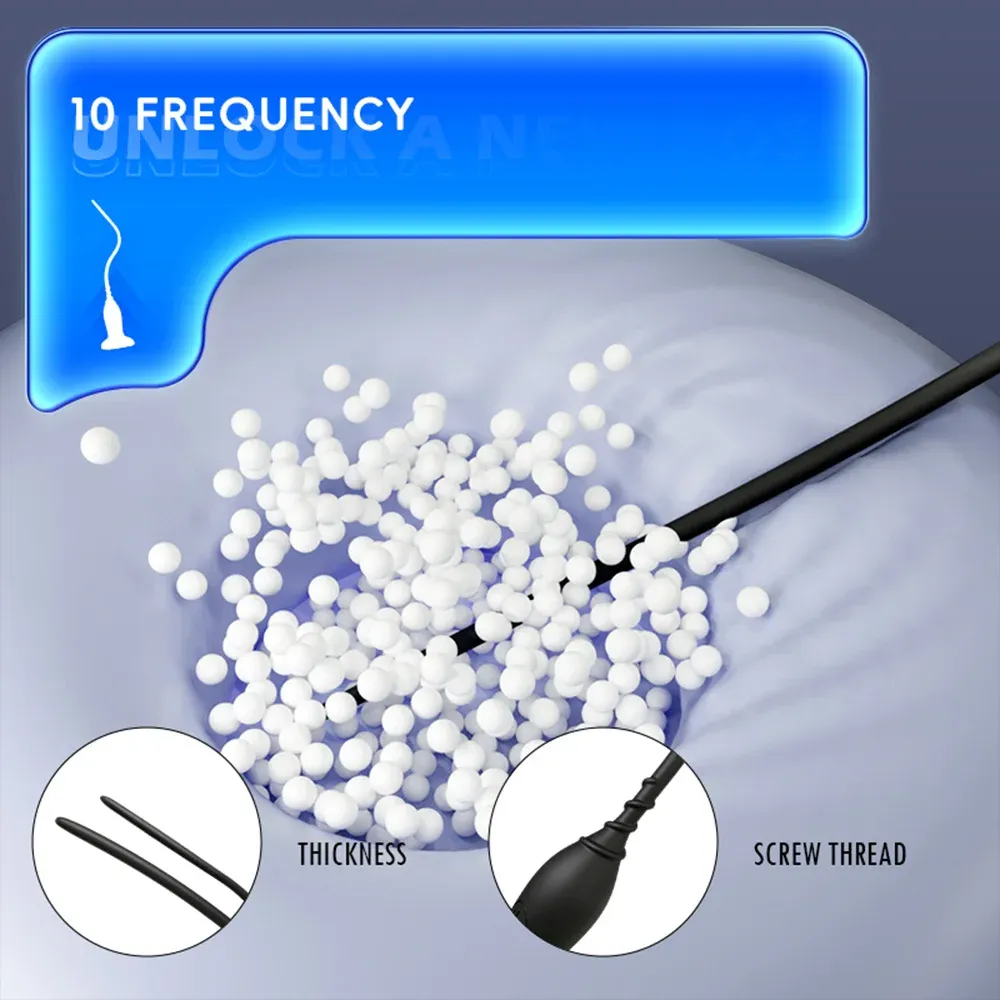10-Frequency Urethral Sound With Suction Cup 2 Sizes