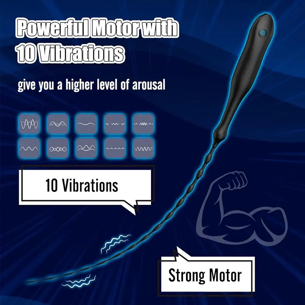 10-Frequency High-Speed Electric Urethral Sound 2 Versions