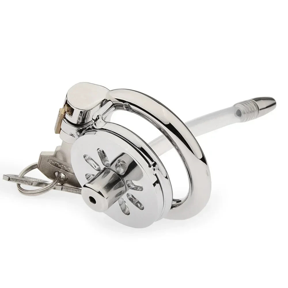 W0410未定价ล็อคท่อปัสสาวะ สำหรับผู้ชาย แบบแผ่นเรียบ กันการหลุดหนี วัสดุสเตนเลส