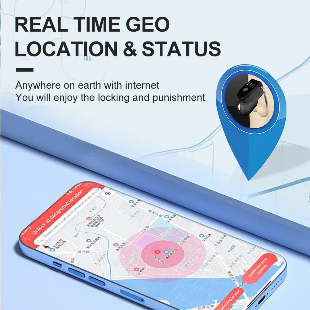3-Level Timed Electric Shock Chastity Cage Smart OLED Screen