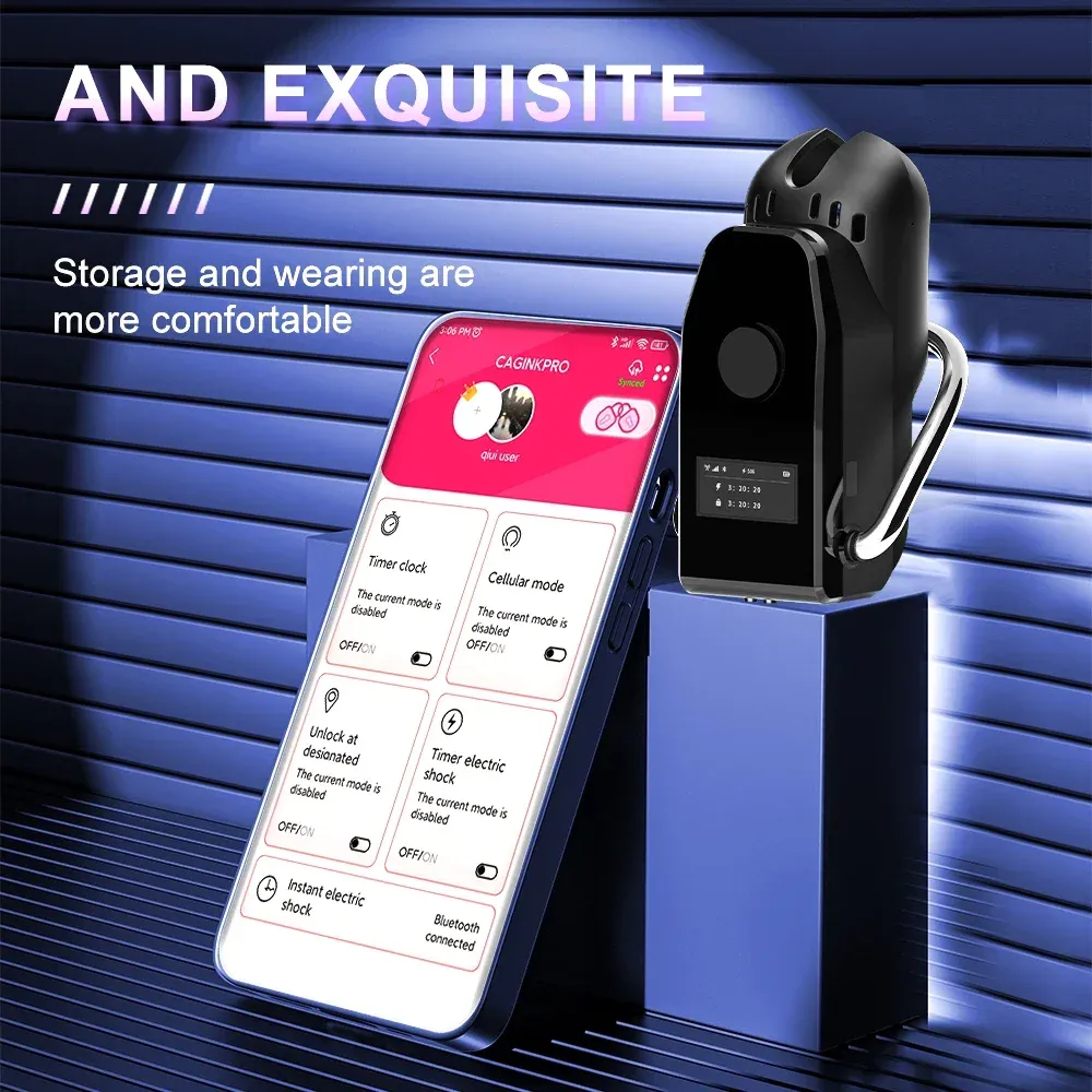 3-Level Timed Electric Shock Chastity Cage Smart OLED Screen