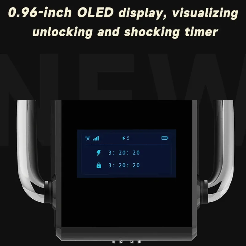 3-Level Timed Electric Shock Chastity Cage Smart OLED Screen