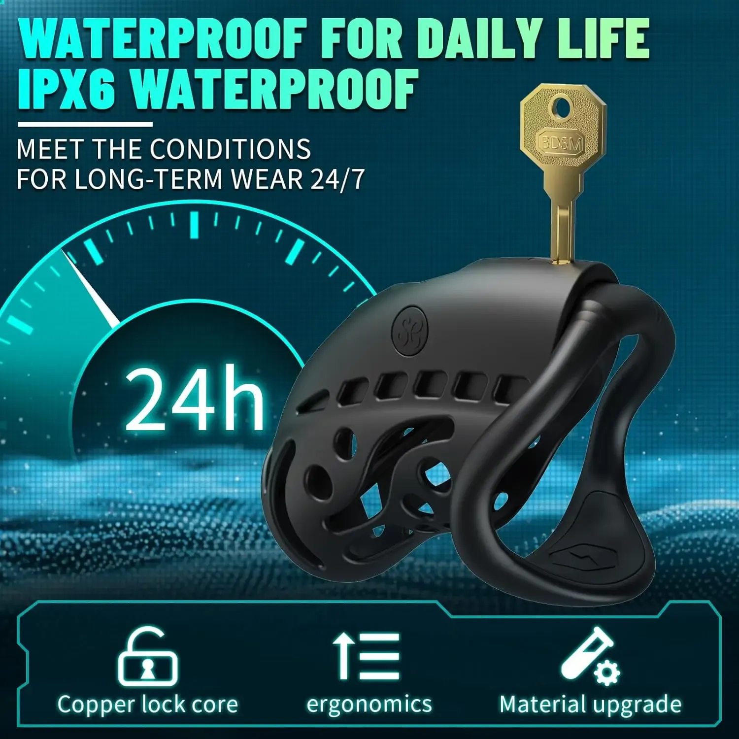 Nautilus Electric Shock Chastity Cage With Urethral Sound