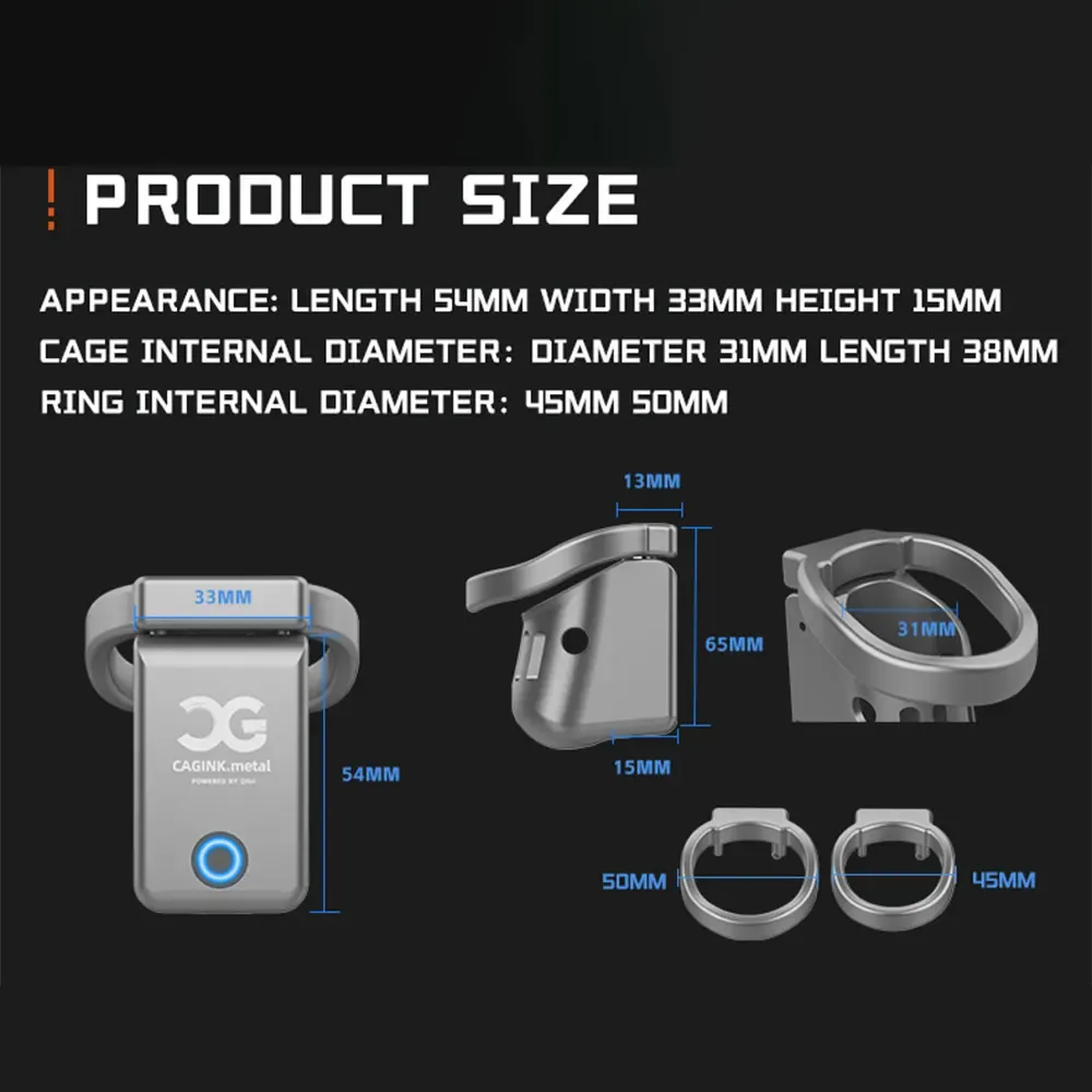 APP Offline Timing Aluminum Alloy Electric Chastity Cage