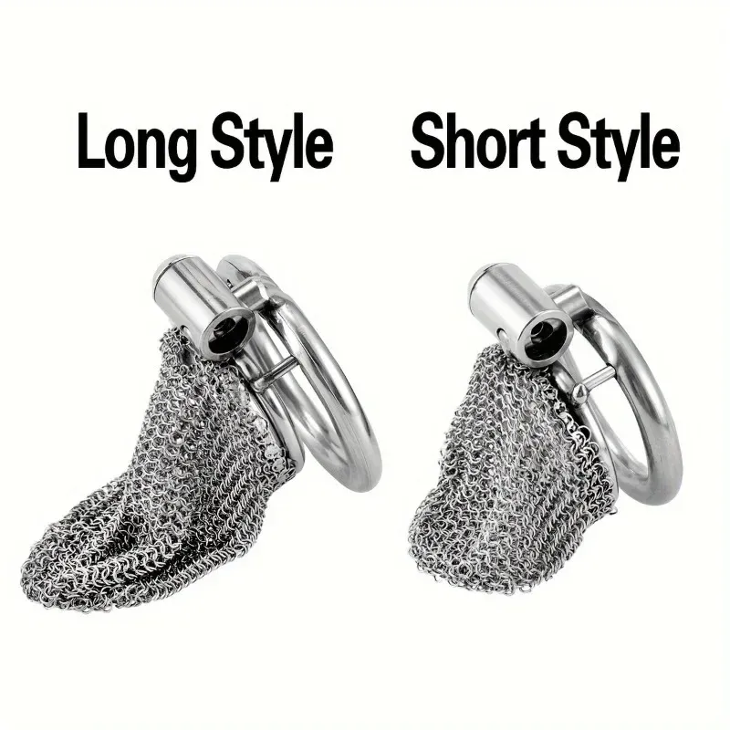 FRRK Stainless Steel Hollow Mesh Chastity Cage Long Version