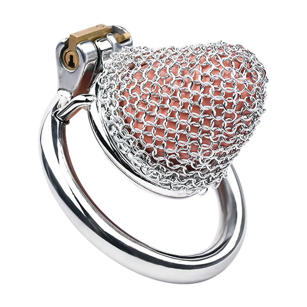 W630801未定价ล็อคท่อปัสสาวะ มีลูกกุญแจในตัว โครงสร้างกรงแบบตาข่าย วัสดุสแตนเลส สวมใส่ได้