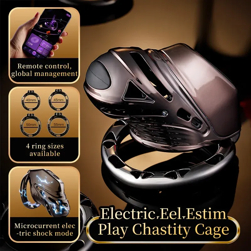 3 Timed Shock Modes Electric Eel Shock Chastity Cage