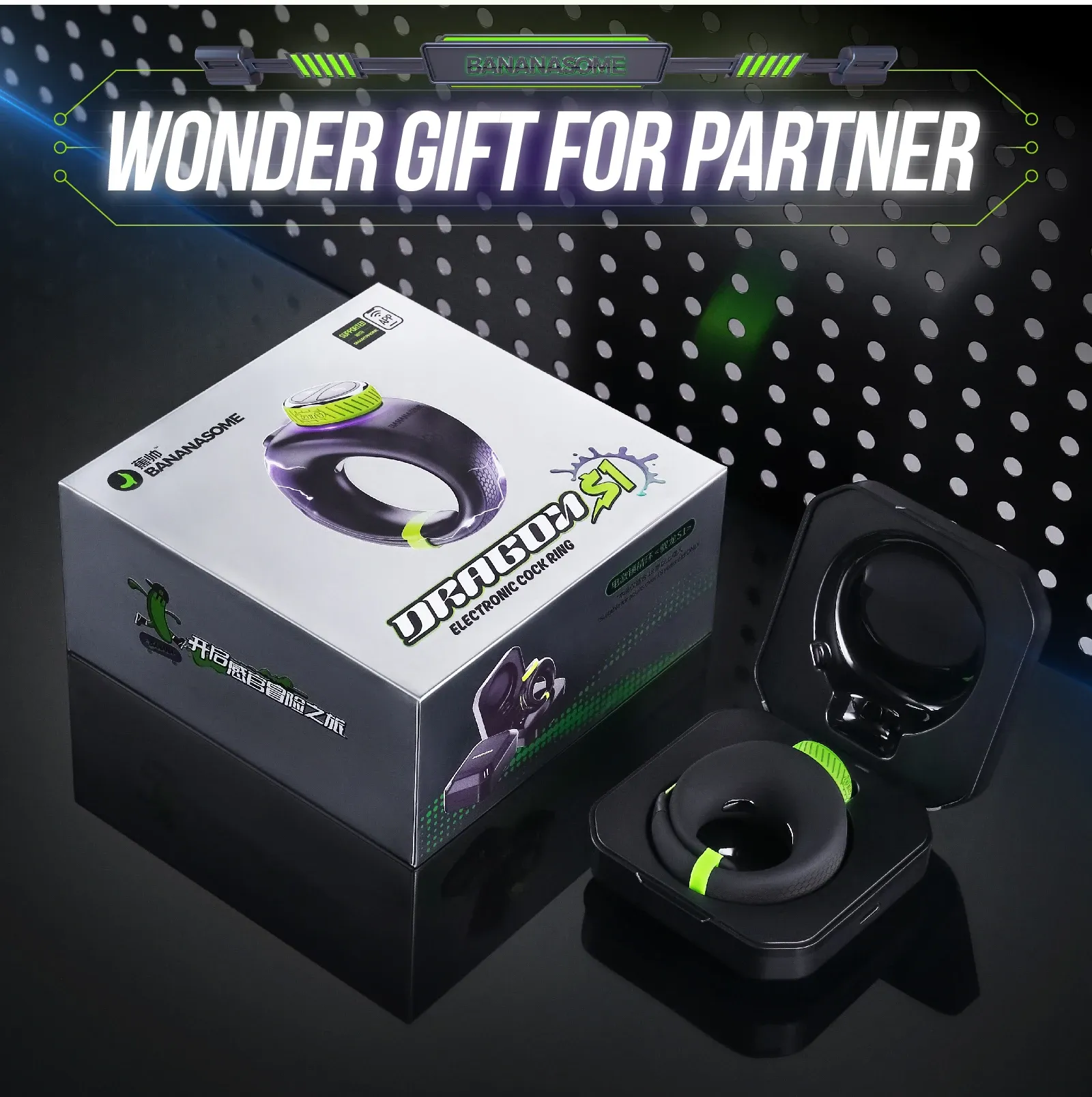 APP Electric Pulse Vibrating Cock Ring Knob Adjustment
