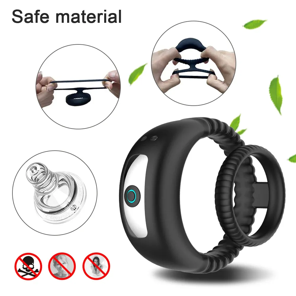 Rechargeable 10 Frequencies One-Button Operation Cock Ring