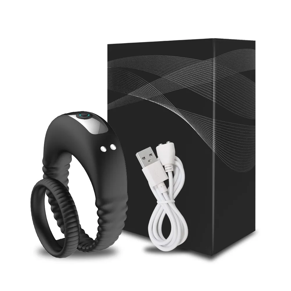 Rechargeable 10 Frequencies One-Button Operation Cock Ring