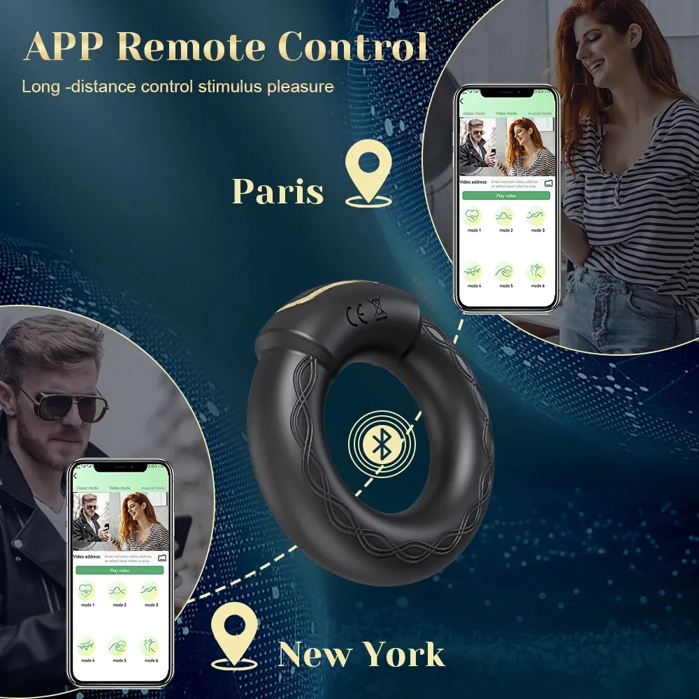 Dual-Drive 10 Frequencies Heating Cock Ring With APP Contorl