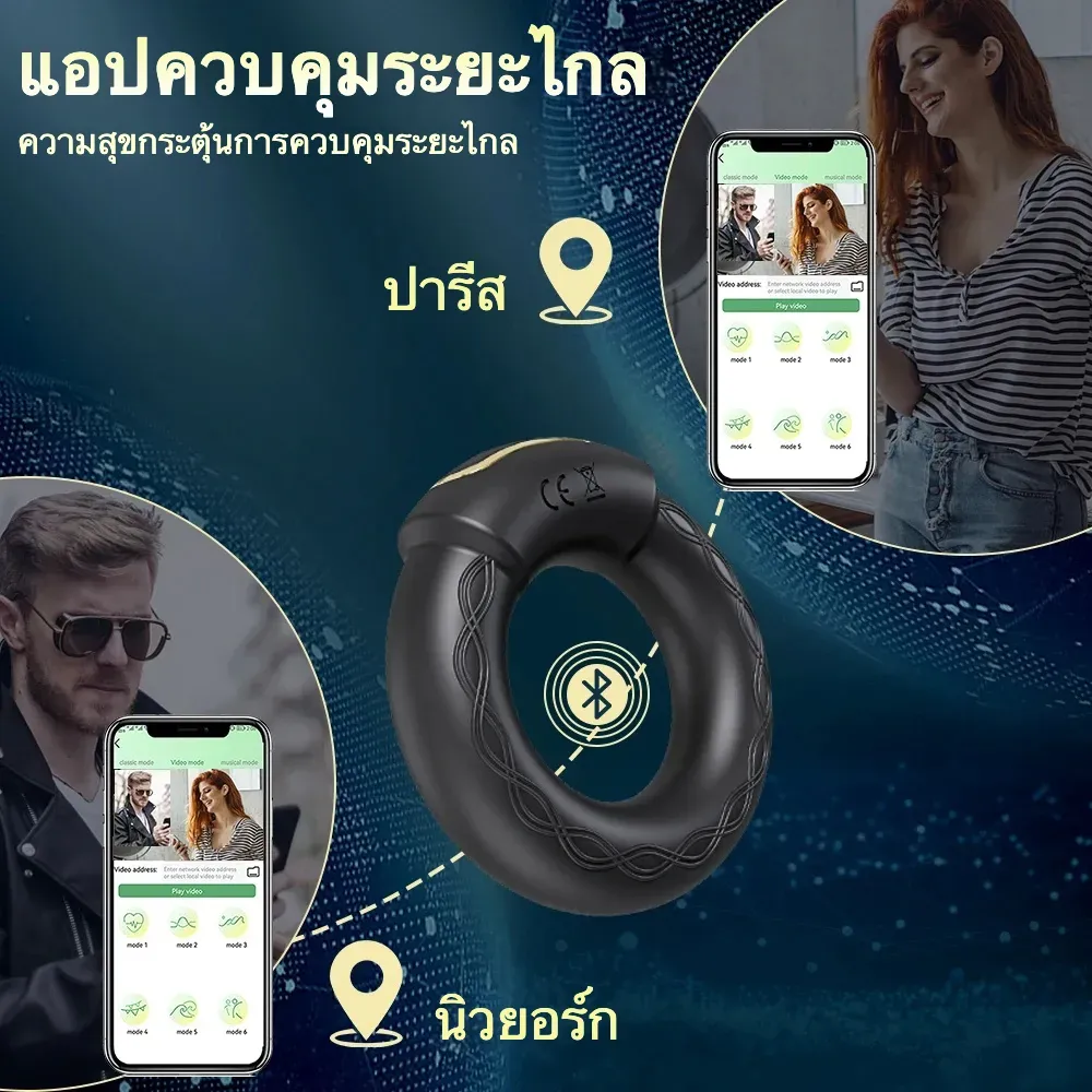 ห่วงชะลอการหลั่ง ห่วงรัดควย ระบบขับเคลื่อนคู่ สามารถอุ่นได้ APP