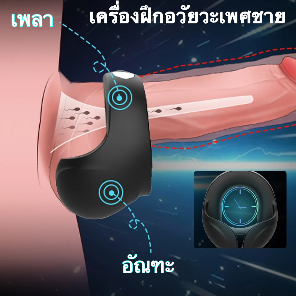 W6006未定价ห่วงล็อกสเปิร์ม มอเตอร์คู่ ระบบสั่นสะเทือน 10 ความถี่ หลายวิธีสวมใส่ ควบคุมด้วยรีโมท