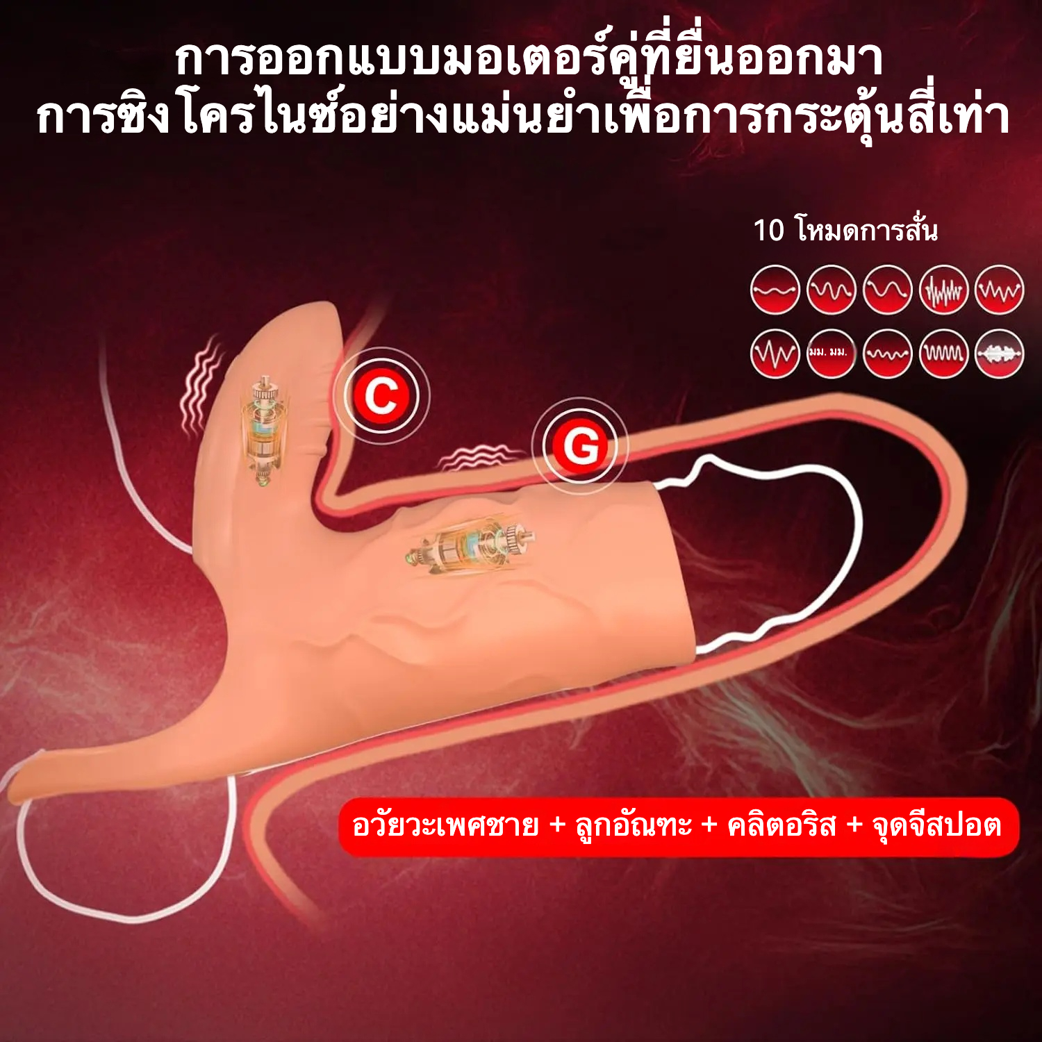 W4015未定价ปลอกเพิ่มขนา ใช้งานได้ 3 แบบ รายละเอียดสมจริง ระบบสั่นสะเทือนสำหรับทั้งคู่ วัสดุซิลิโคนเหลว