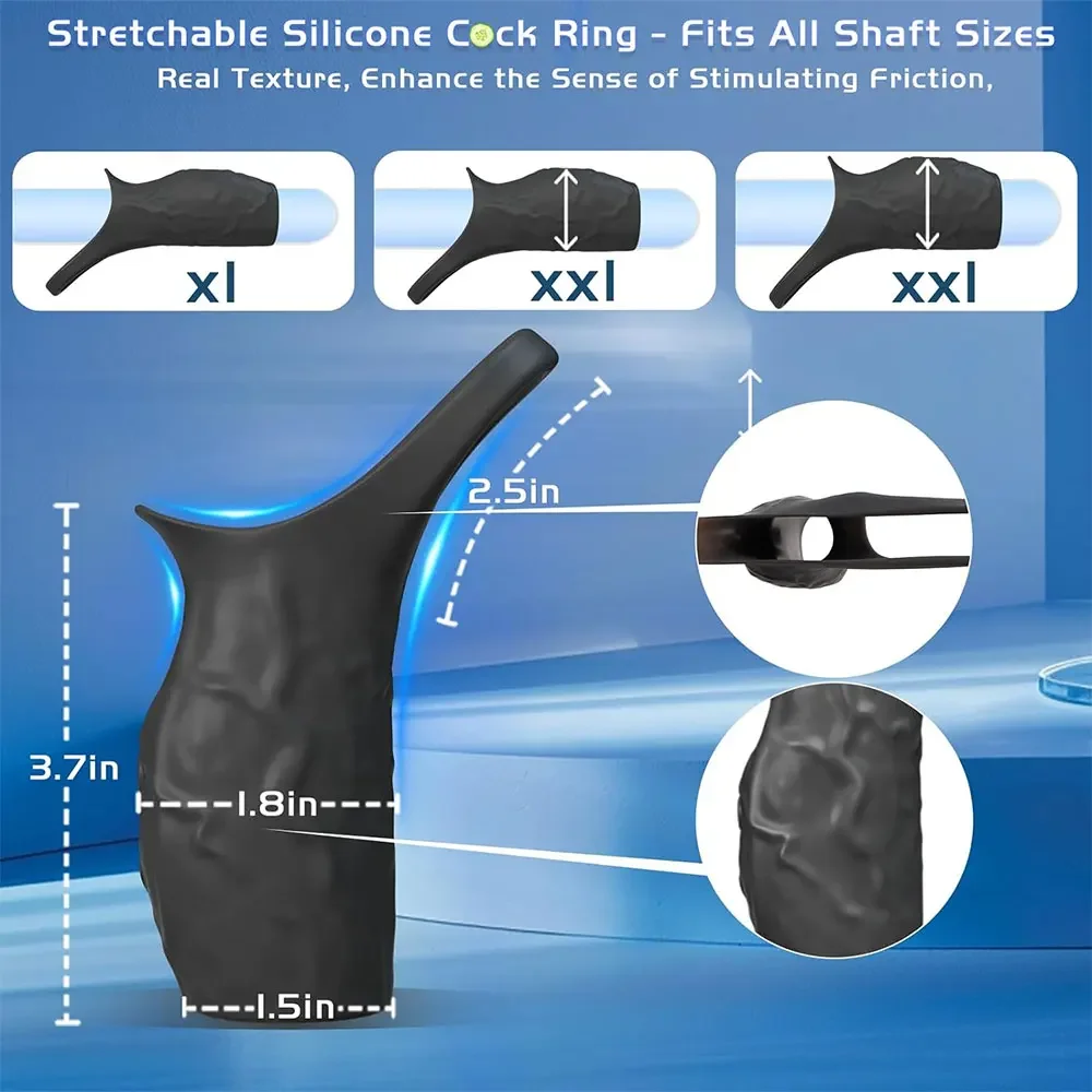 W4016未定价ปลอกเพิ่มขนา ใช้งานได้ 3 แบบ รายละเอียดสมจริง ระบบสั่นสะเทือนแบบล้อมรอบ วัสดุซิลิโคนเหลว