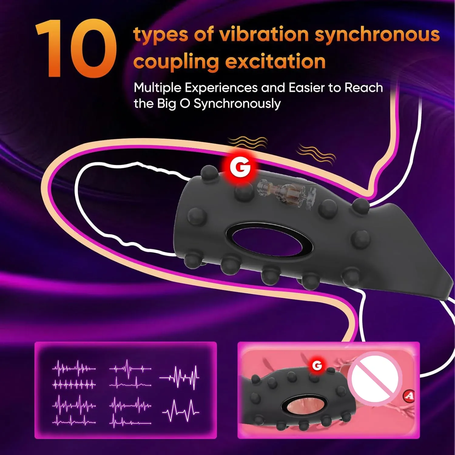 Couple G Spot/Clitoral/Penis Stimulator With Cock Ring