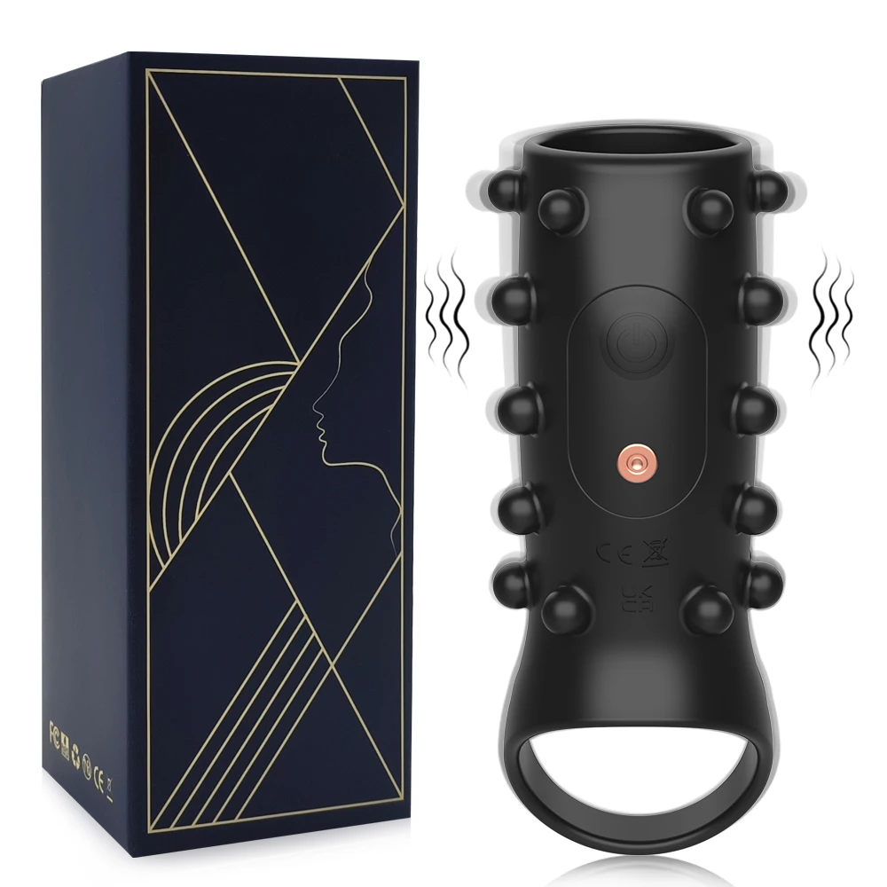 W4017未定价ปลอกเพิ่มขนา ระบบสั่นสะเทือน 10 ความถี่ ใช้งานได้ 2 แบบ ออกแบบจุดนูนภายนอก