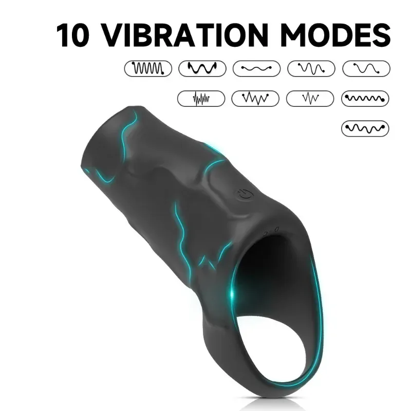 3 Speeds 10 Frequencies Penis Sleeve With Cock Ring