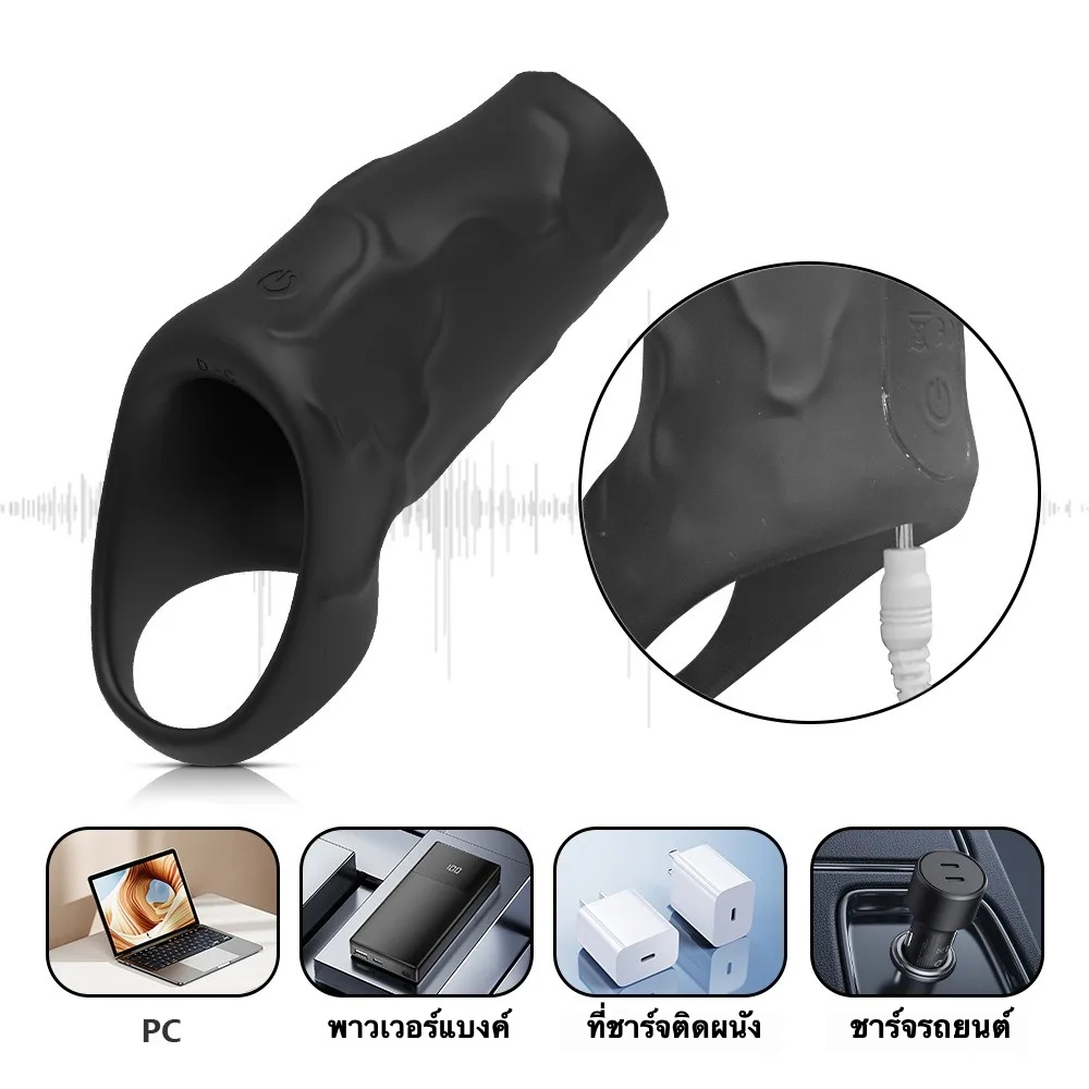 W4019未定价ปลอกเพิ่มขนา 3 ระดับ 10 ความถี่ ใช้งานได้ 3 แบบ วัสดุซิลิโคน ออกแบบตามหลักสรีรศาสตร์