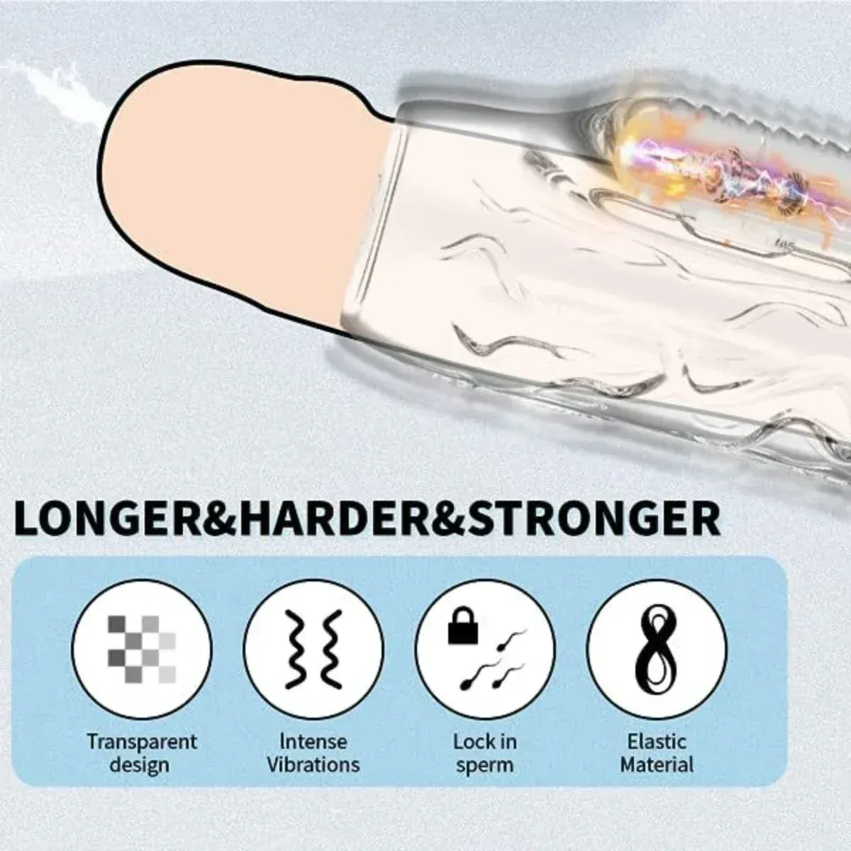 Transparent Open-Ended Penis Sleeve With Bullet Vibrator
