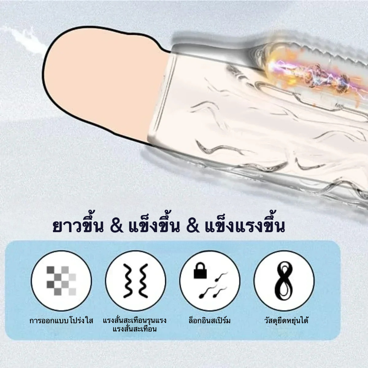 W4021未定价ปลอกเพิ่มขนา โปร่งใส ระบบสั่นสะเทือน ใช้งานได้ 2 แบบ