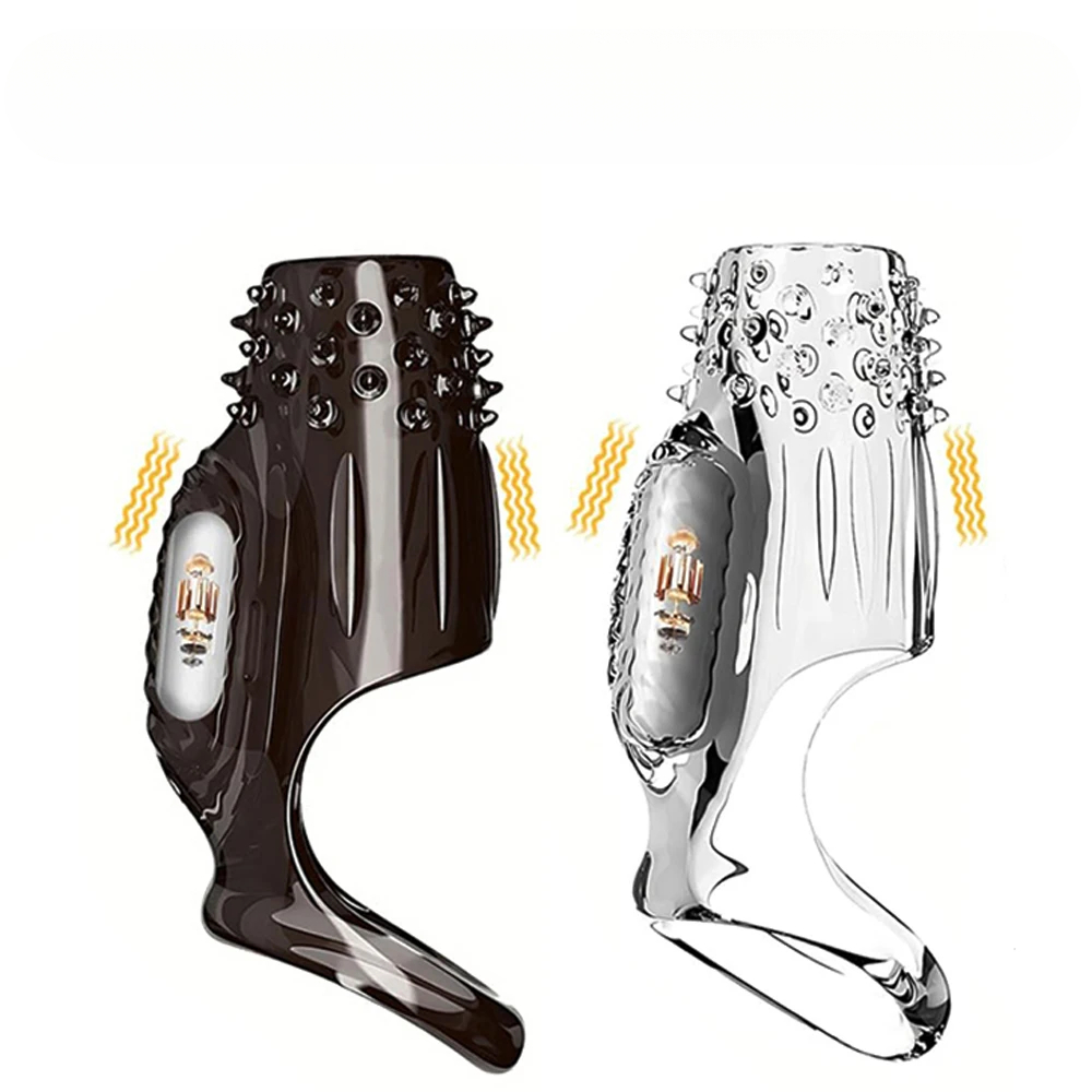 W4022未定价ปลอกเพิ่มขนา ระบบสั่นสะเทือน ออกแบบโปร่งใสทั้งชิ้น จุดนูนภายนอก ใช้งานได้ 2 แบบ