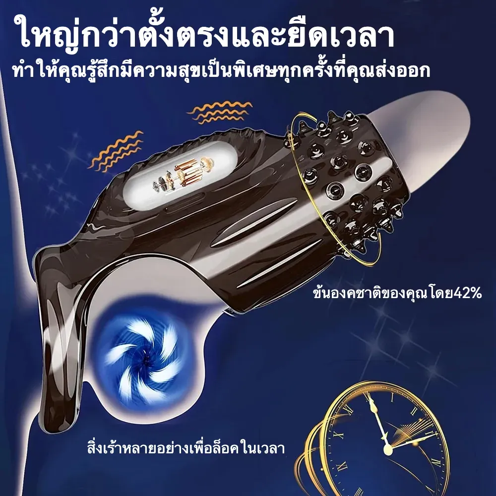 ปลอกเพิ่มขนาด การสั่นหลายความถี่ โปร่งใสทั้งหมด ปุ่มนูนภายนอก