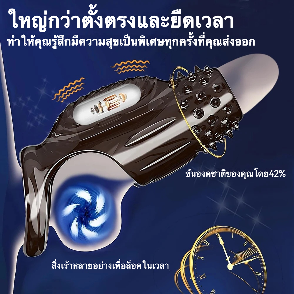 W4022未定价ปลอกเพิ่มขนา ระบบสั่นสะเทือน ออกแบบโปร่งใสทั้งชิ้น จุดนูนภายนอก ใช้งานได้ 2 แบบ