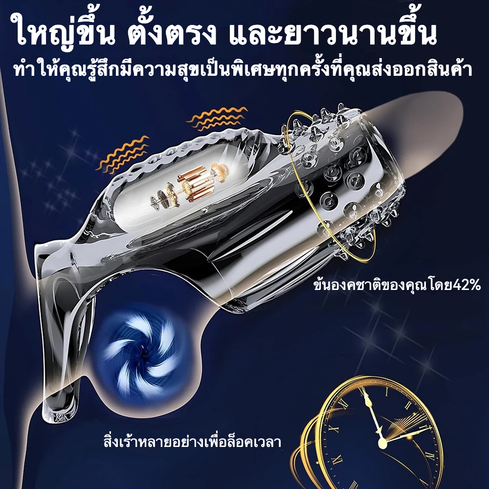 W4022未定价ปลอกเพิ่มขนา ระบบสั่นสะเทือน ออกแบบโปร่งใสทั้งชิ้น จุดนูนภายนอก ใช้งานได้ 2 แบบ