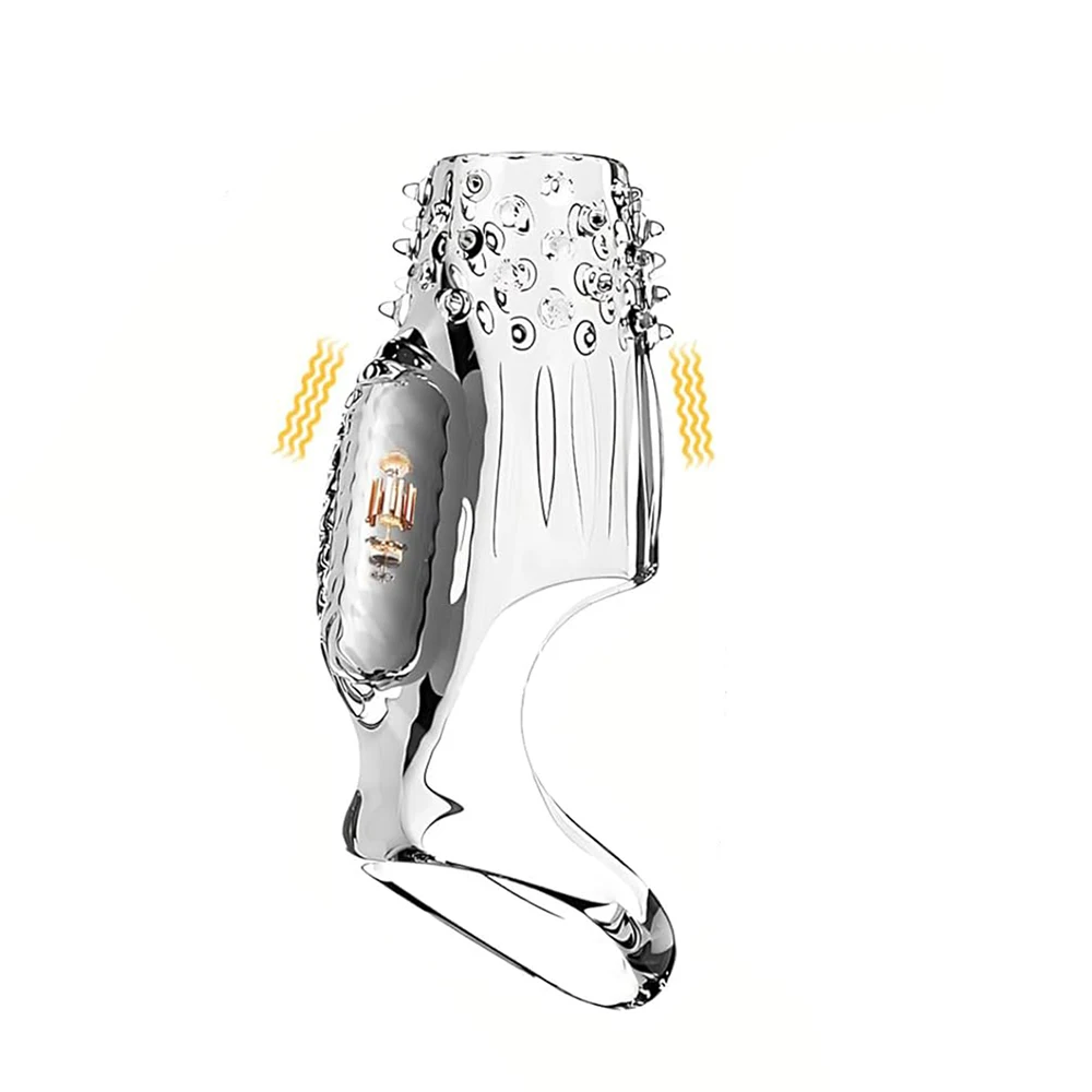 W4022未定价ปลอกเพิ่มขนา ระบบสั่นสะเทือน ออกแบบโปร่งใสทั้งชิ้น จุดนูนภายนอก ใช้งานได้ 2 แบบ