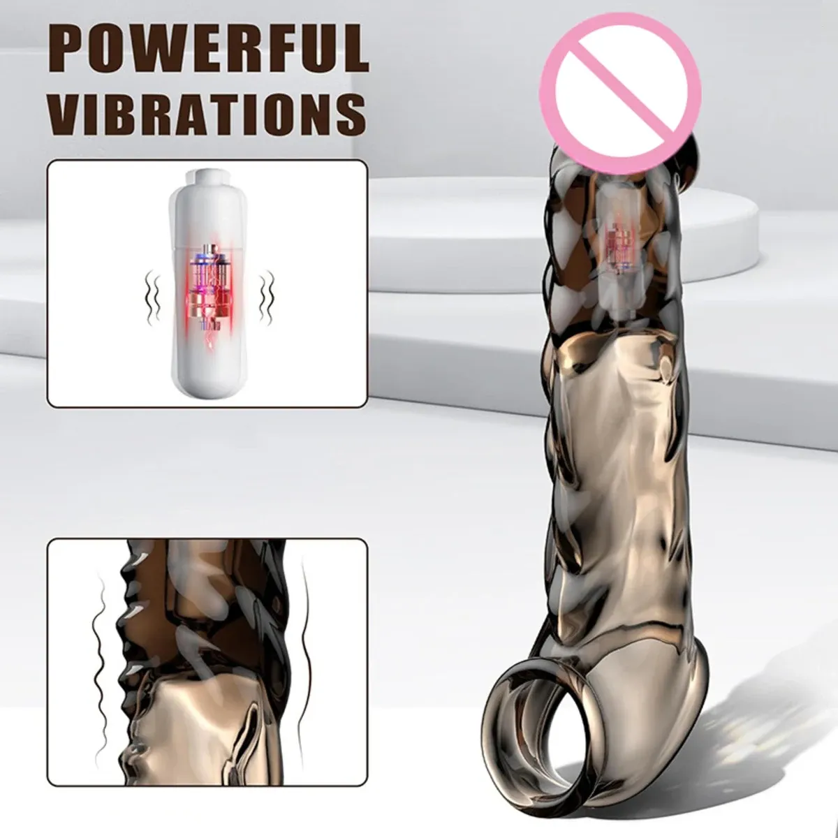 High-Frequency Vibrating Penis Sleeve Integrated Cock Ring