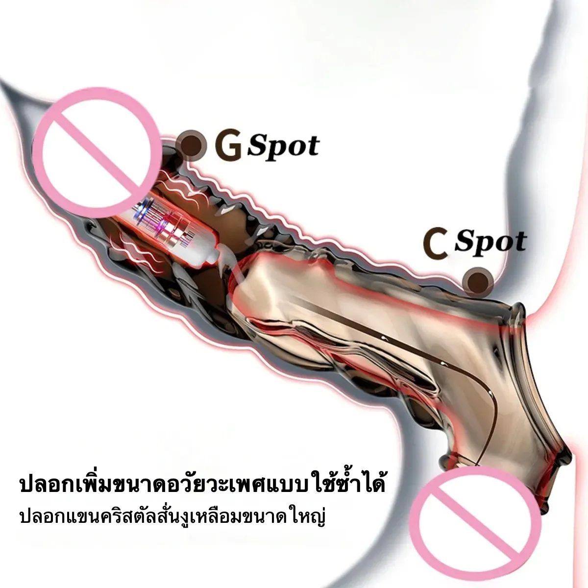 ปลอกเพิ่มขนาด เพิ่มขนาดและความหนา ระบบสั่นสะเทือน ลายพื้นผิวพิเศษ