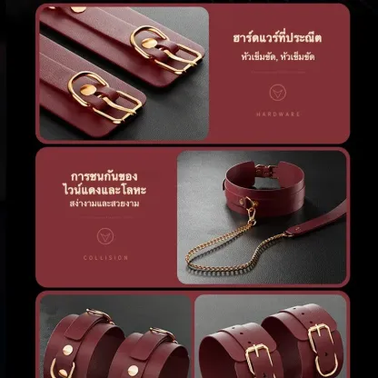 ชุดSMซาดิสอุปกรณ์ ชุดอุปกรณ์เสริมสัมพันธ์ 7/12 ชิ้น วัสดุPU