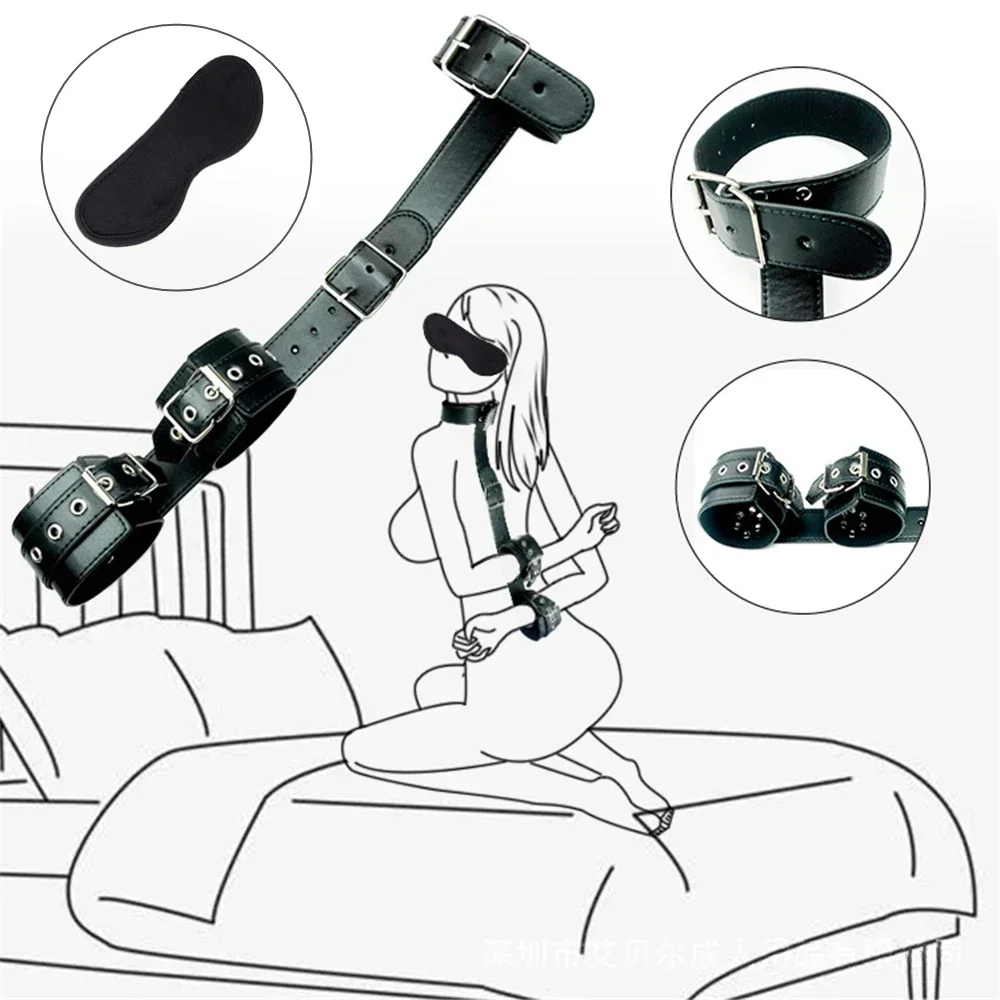 W6608未定价กุญแจมือหลังแบบพิเศษ พร้อมปลอกคอควบคุม วัสดุPU