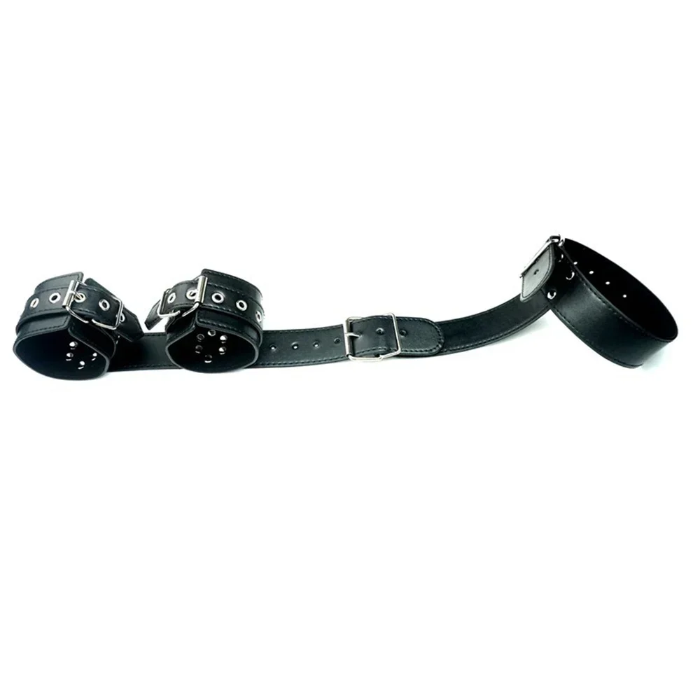 W6608未定价กุญแจมือหลังแบบพิเศษ พร้อมปลอกคอควบคุม วัสดุPU