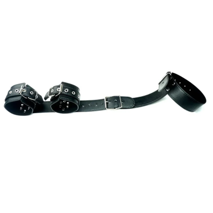 W6608未定价กุญแจมือหลังแบบพิเศษ พร้อมปลอกคอควบคุม วัสดุPU