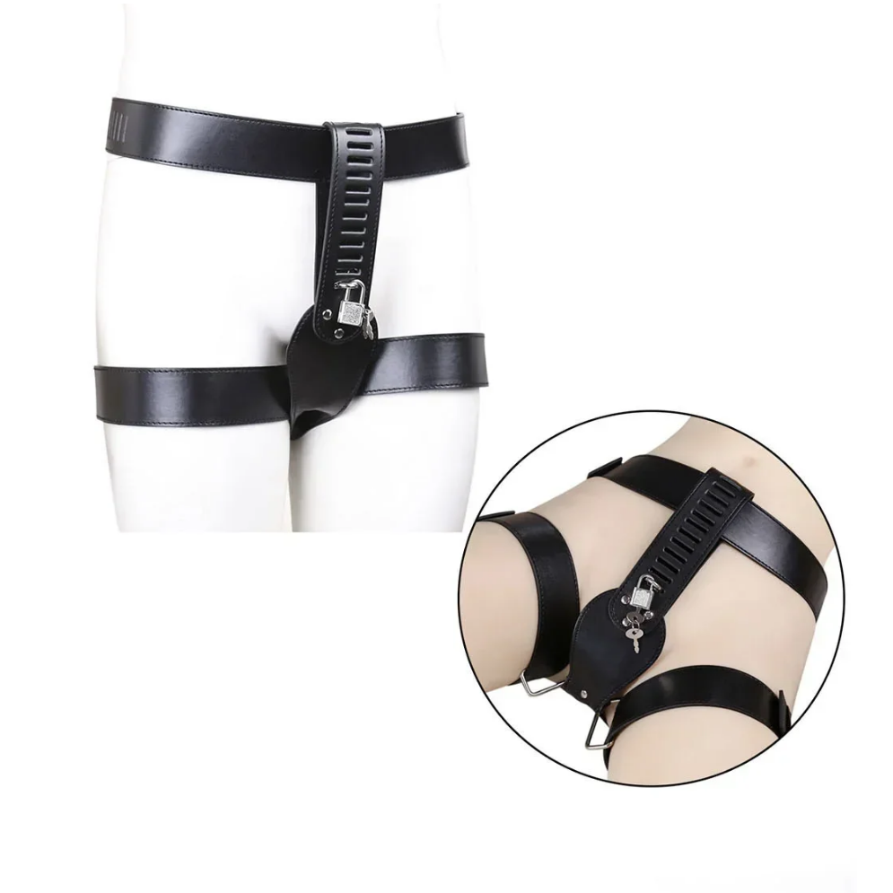 W0322未定价กางเกงในสำหรับสตรีแบบควบคุม พร้อมระบบผูกมัด สำหรับกิจกรรมพิเศษ วัสดุPU